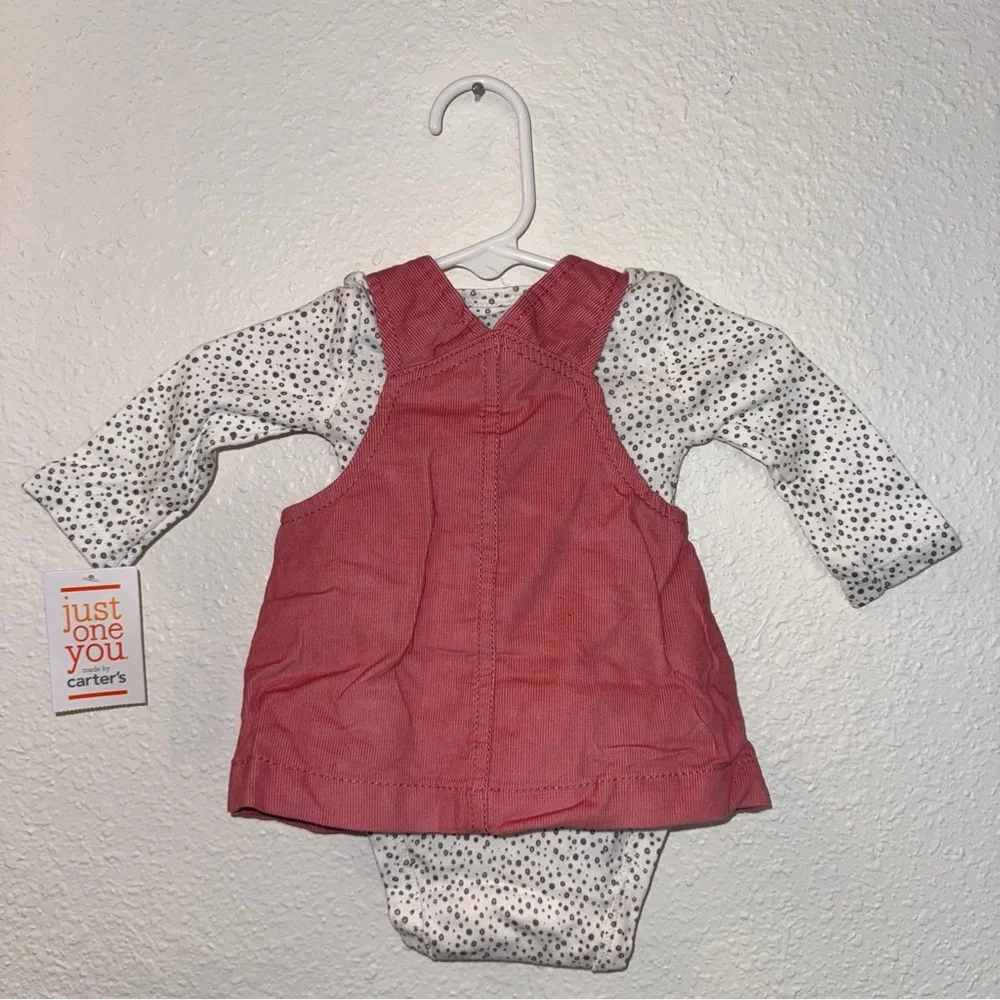 Just One You by Carter's Pink Cat Face Overall Set. - Picture 2 of 2